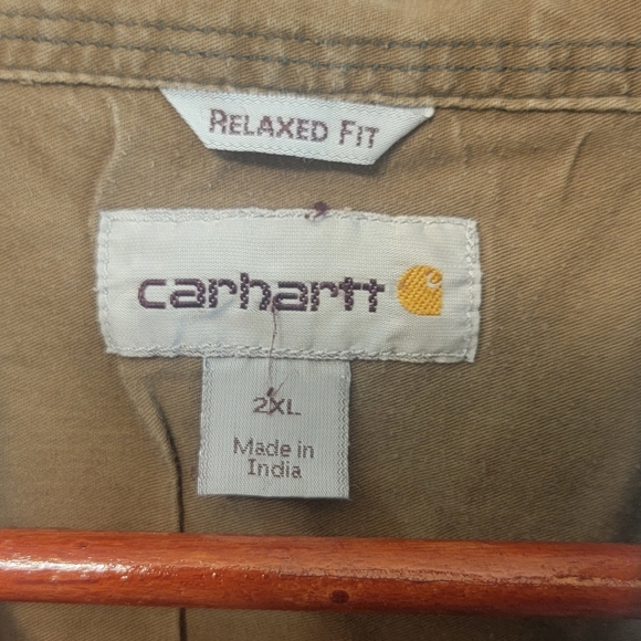 Carhartt Mens Stripe Embroidered Logo Relaed fit Buttoned Down Shirt Size‎ 2x - Picture 2 of 8